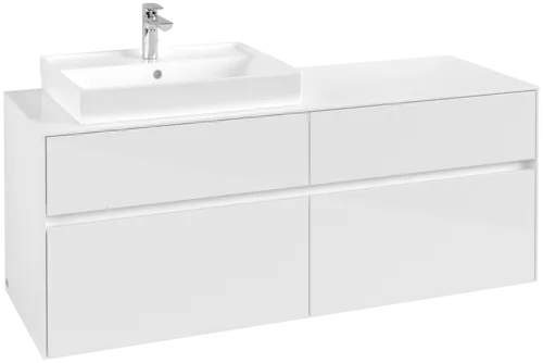 VILLEROY BOCH Collaro Vanity unit, 4 pull-out compartments, 1400 x 548 x 500 mm, Glossy White / Glossy White #C08500DH resmi