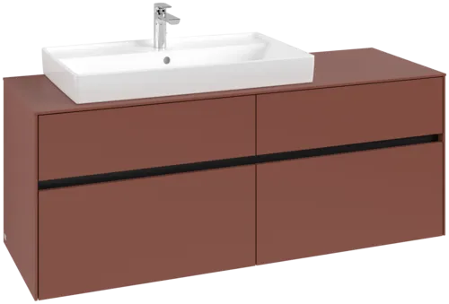 Picture of VILLEROY BOCH Collaro Vanity unit, with lighting, 4 pull-out compartments, 1400 x 548 x 500 mm, Wine Red / Wine Red #C089B0AH