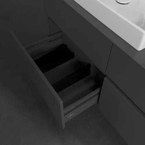Bild von VILLEROY BOCH Collaro Waschbeckenunterschrank, 4 Auszüge, 1200 x 548 x 500 mm, Graphite / Graphite #C08200VR