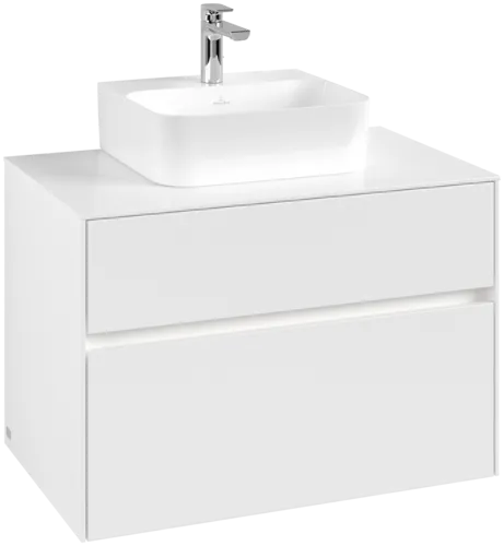 Obrázek VILLEROY BOCH Collaro toaletní skříňka, s osvětlením, 2 výsuvy, 800 x 548 x 500 mm, bílá matná / bílá matná #C093B0MS