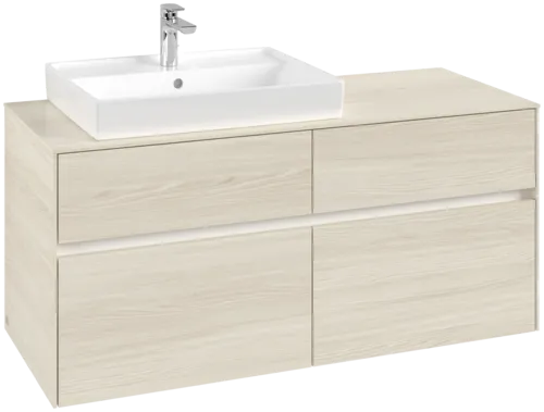 Picture of VILLEROY BOCH Collaro Vanity unit, with lighting, 4 pull-out compartments, 1200 x 548 x 500 mm, White Oak / White Oak #C082B0AA