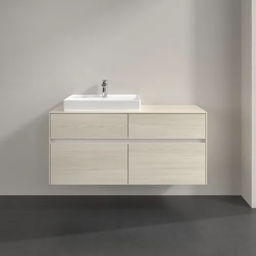 Bild von VILLEROY BOCH Collaro Waschbeckenunterschrank, mit Beleuchtung, 4 Auszüge, 1200 x 548 x 500 mm, White Oak / White Oak #C082B0AA