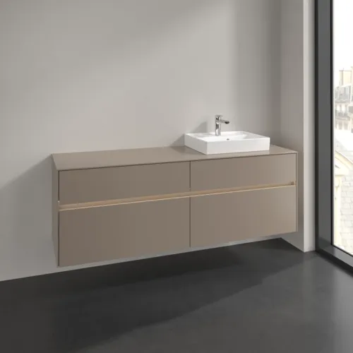 VILLEROY BOCH Collaro Waschbeckenunterschrank, mit Beleuchtung, 4 Auszüge, 1600 x 548 x 500 mm, Taupe / Taupe #C079B0VM, Bild 2
