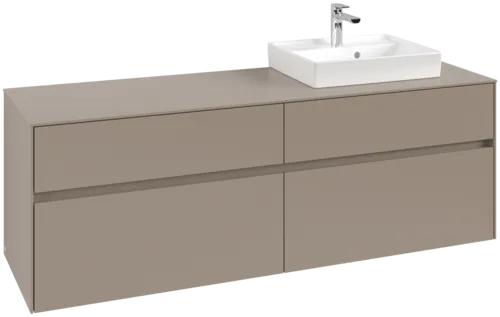 Picture of VILLEROY BOCH Collaro Vanity unit, with lighting, 4 pull-out compartments, 1600 x 548 x 500 mm, Taupe / Taupe #C079B0VM