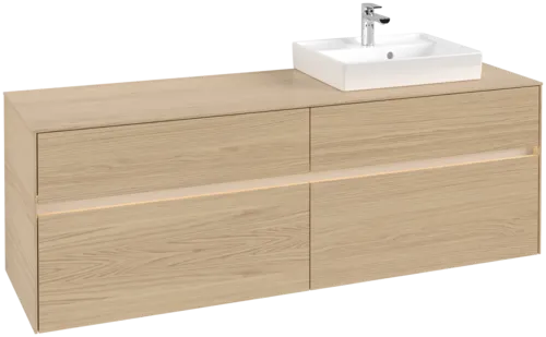 Зображення з  VILLEROY BOCH Collaro Vanity unit, with lighting, 4 pull-out compartments, 1600 x 548 x 500 mm, Nordic Oak / Nordic Oak #C079B0VJ