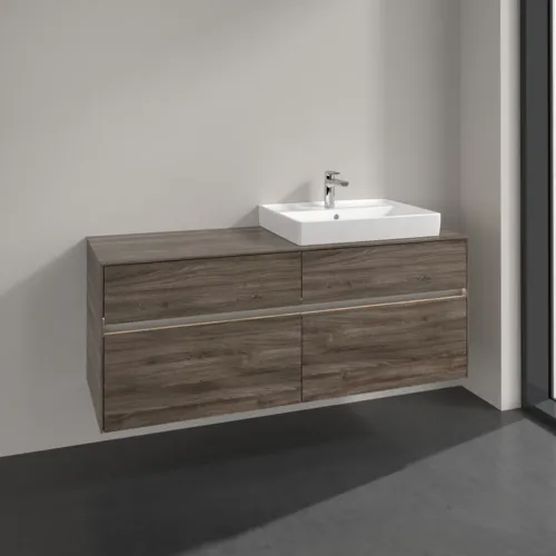 Bild von VILLEROY BOCH Collaro Waschbeckenunterschrank, mit Beleuchtung, 4 Auszüge, 1400 x 548 x 500 mm, Stone Oak #C086B0RK