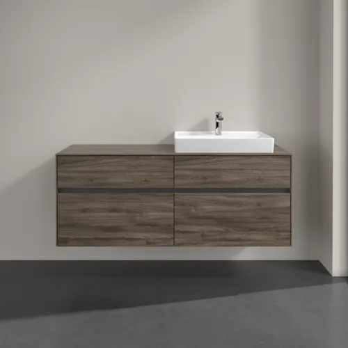Bild von VILLEROY BOCH Collaro Waschbeckenunterschrank, mit Beleuchtung, 4 Auszüge, 1400 x 548 x 500 mm, Stone Oak #C086B0RK