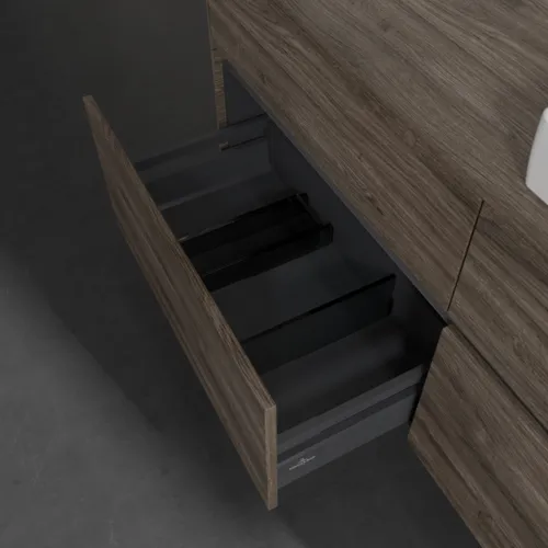 Bild von VILLEROY BOCH Collaro Waschbeckenunterschrank, mit Beleuchtung, 4 Auszüge, 1400 x 548 x 500 mm, Stone Oak #C086B0RK