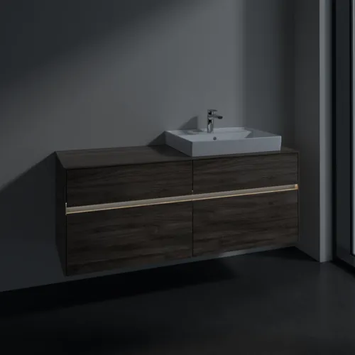 Bild von VILLEROY BOCH Collaro Waschbeckenunterschrank, mit Beleuchtung, 4 Auszüge, 1400 x 548 x 500 mm, Stone Oak #C086B0RK