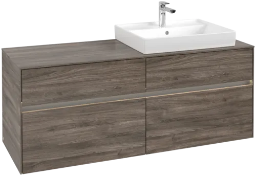 Picture of VILLEROY BOCH Collaro Vanity unit, with lighting, 4 pull-out compartments, 1400 x 548 x 500 mm, Stone Oak #C086B0RK