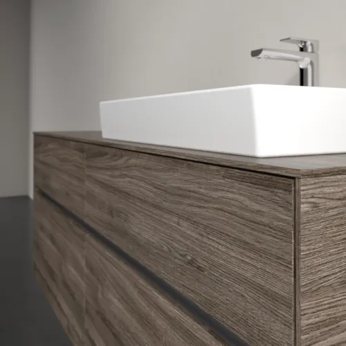 Bild von VILLEROY BOCH Collaro Waschbeckenunterschrank, mit Beleuchtung, 4 Auszüge, 1400 x 548 x 500 mm, Stone Oak #C086B0RK