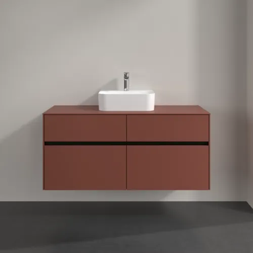 Bild von VILLEROY BOCH Collaro Waschbeckenunterschrank, mit Beleuchtung, 4 Auszüge, 1200 x 548 x 500 mm, Wine Red / Wine Red #C097B0AH