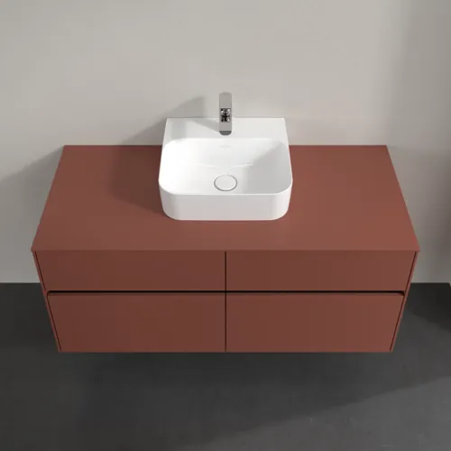 Bild von VILLEROY BOCH Collaro Waschbeckenunterschrank, mit Beleuchtung, 4 Auszüge, 1200 x 548 x 500 mm, Wine Red / Wine Red #C097B0AH