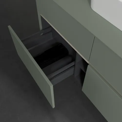 Bild von VILLEROY BOCH Collaro Waschbeckenunterschrank, mit Beleuchtung, 4 Auszüge, 1200 x 548 x 500 mm, Soft Green / Soft Green #C097B0AF
