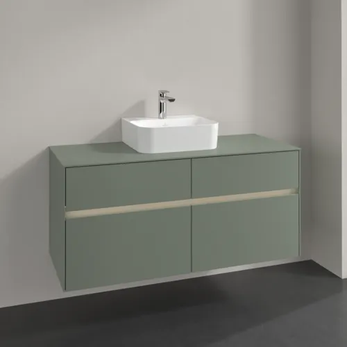 Bild von VILLEROY BOCH Collaro Waschbeckenunterschrank, mit Beleuchtung, 4 Auszüge, 1200 x 548 x 500 mm, Soft Green / Soft Green #C097B0AF