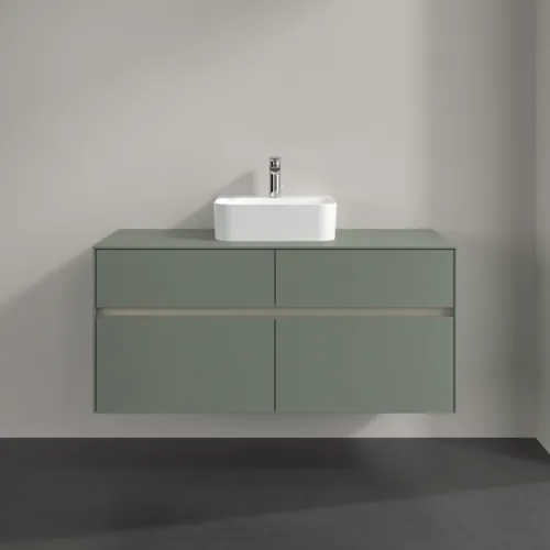 Bild von VILLEROY BOCH Collaro Waschbeckenunterschrank, mit Beleuchtung, 4 Auszüge, 1200 x 548 x 500 mm, Soft Green / Soft Green #C097B0AF