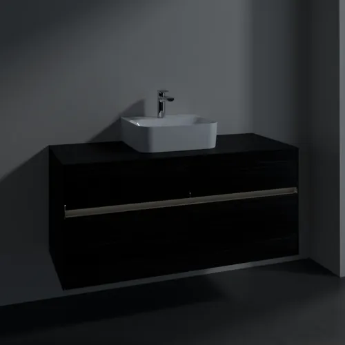 VILLEROY BOCH Collaro Waschbeckenunterschrank, mit Beleuchtung, 4 Auszüge, 1200 x 548 x 500 mm, Black Oak / Black Oak #C097B0AB, Bild 5