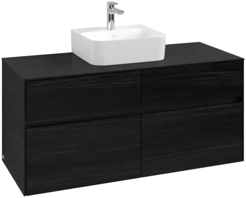 Picture of VILLEROY BOCH Collaro Vanity unit, with lighting, 4 pull-out compartments, 1200 x 548 x 500 mm, Black Oak / Black Oak #C097B0AB
