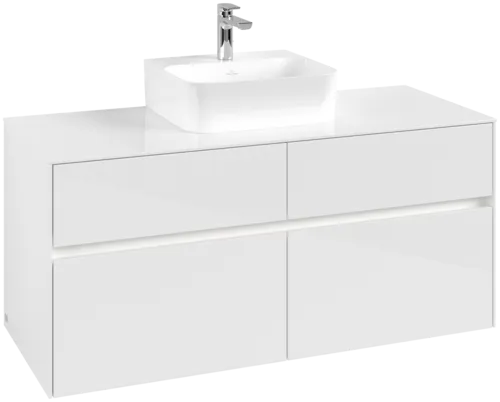 Obrázek VILLEROY BOCH Collaro toaletní skříňka, s osvětlením, 4 výsuvy, 1200 x 548 x 500 mm, lesklá bílá / lesklá bílá #C097B0DH