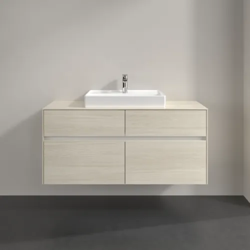 VILLEROY BOCH Collaro Waschbeckenunterschrank, mit Beleuchtung, 4 Auszüge, 1200 x 548 x 500 mm, White Oak / White Oak #C081B0AA, Bild 3