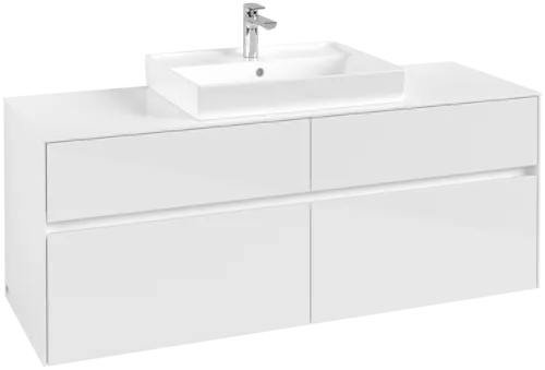VILLEROY BOCH Collaro Vanity unit, 4 pull-out compartments, 1400 x 548 x 500 mm, Glossy White / Glossy White #C08400DH resmi