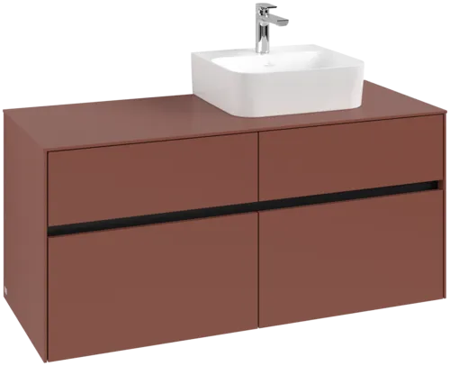 VILLEROY BOCH Collaro Vanity unit, 4 pull-out compartments, 1200 x 548 x 500 mm, Wine Red / Wine Red #C09900AH resmi