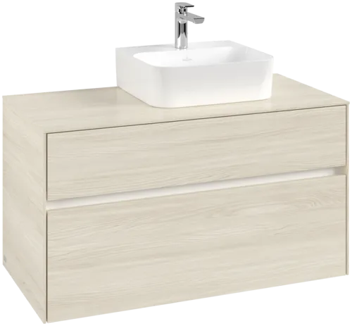 Obrázek VILLEROY BOCH Collaro Vanity unit, with lighting, 2 pull-out compartments, 1000 x 548 x 500 mm, White Oak / White Oak #C096B0AA