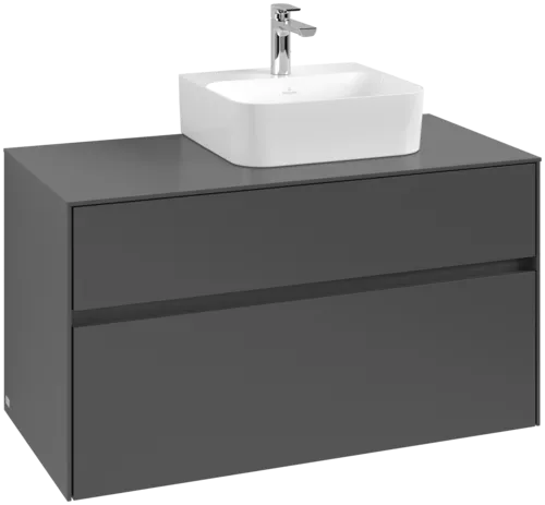 Obrázek VILLEROY BOCH Collaro toaletní skříňka, 2 výsuvy, 1000 x 548 x 500 mm, grafit / grafit #C09600VR