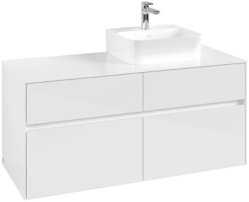 Obrázek VILLEROY BOCH Toaletní skříňka Collaro, 4 výsuvy, 1200 x 548 x 500 mm, lesklá bílá / lesklá bílá #C09900DH