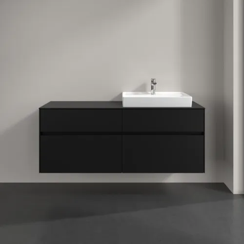 Bild von VILLEROY BOCH Collaro Waschbeckenunterschrank, mit Beleuchtung, 4 Auszüge, 1400 x 548 x 500 mm, Volcano Black / Volcano Black #C086B0VL