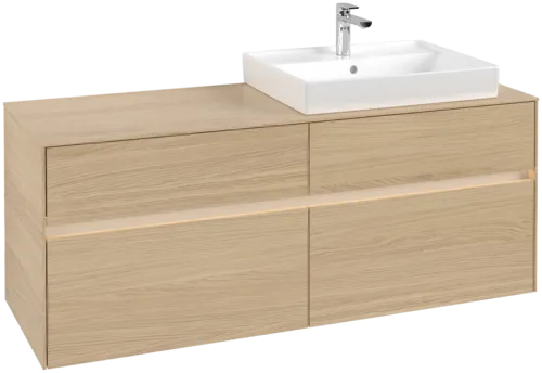 Picture of VILLEROY BOCH Collaro Vanity unit, with lighting, 4 pull-out compartments, 1400 x 548 x 500 mm, Nordic Oak / Nordic Oak #C086B0VJ