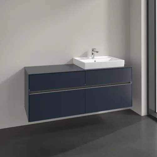 Bild von VILLEROY BOCH Collaro Waschbeckenunterschrank, mit Beleuchtung, 4 Auszüge, 1400 x 548 x 500 mm, Marine Blue / Marine Blue #C086B0VQ