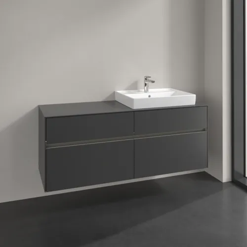 Obrázek VILLEROY BOCH Collaro Vanity unit, with lighting, 4 pull-out compartments, 1400 x 548 x 500 mm, Graphite / Graphite #C086B0VR