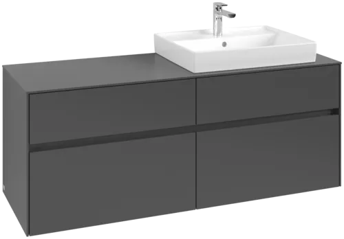 Picture of VILLEROY BOCH Collaro Vanity unit, with lighting, 4 pull-out compartments, 1400 x 548 x 500 mm, Graphite / Graphite #C086B0VR