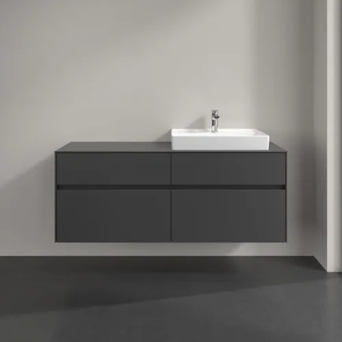 Obrázek VILLEROY BOCH Collaro Vanity unit, with lighting, 4 pull-out compartments, 1400 x 548 x 500 mm, Graphite / Graphite #C086B0VR