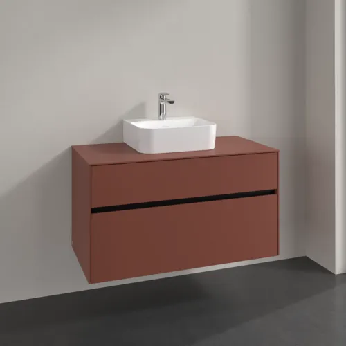 VILLEROY BOCH Collaro Waschbeckenunterschrank, 2 Auszüge, 1000 x 548 x 500 mm, Wine Red / Wine Red #C09400AH, Bild 2