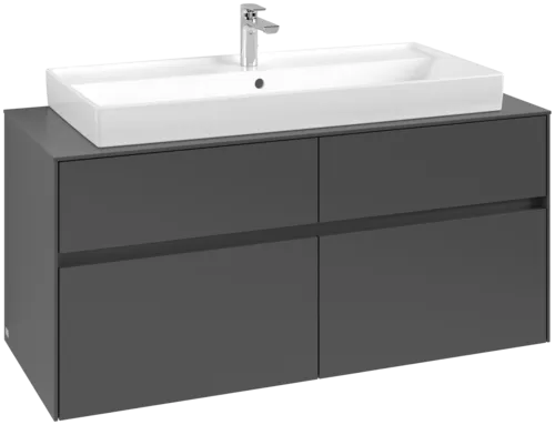 Picture of VILLEROY BOCH Collaro Vanity unit, 4 pull-out compartments, 1200 x 548 x 500 mm, Graphite / Graphite #C09100VR