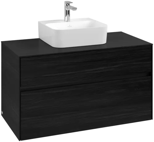 Obrázek VILLEROY BOCH Toaletní skříňka Collaro, 2 výsuvy, 1000 x 548 x 500 mm, černý dub / černý dub #C09400AB