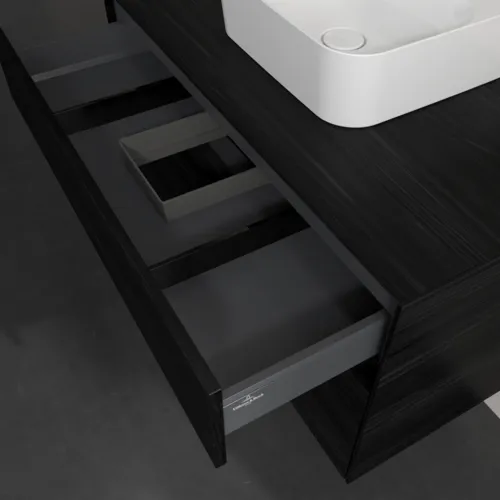 Bild von VILLEROY BOCH Collaro Waschbeckenunterschrank, 2 Auszüge, 1000 x 548 x 500 mm, Black Oak / Black Oak #C09400AB