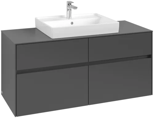 Picture of VILLEROY BOCH Collaro Vanity unit, with lighting, 4 pull-out compartments, 1200 x 548 x 500 mm, Graphite / Graphite #C081B0VR