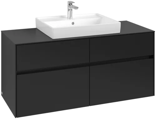 Picture of VILLEROY BOCH Collaro Vanity unit, with lighting, 4 pull-out compartments, 1200 x 548 x 500 mm, Volcano Black / Volcano Black #C081B0VL