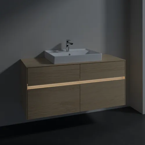 Obrázek VILLEROY BOCH Collaro vanity unit, with lighting, 4 pull-outs, 1200 x 548 x 500 mm, Nordic Oak / Nordic Oak #C081B0VJ