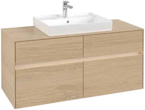 Picture of VILLEROY BOCH Collaro Vanity unit, with lighting, 4 pull-out compartments, 1200 x 548 x 500 mm, Nordic Oak / Nordic Oak #C081B0VJ