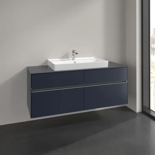 Bild von VILLEROY BOCH Collaro Waschbeckenunterschrank, mit Beleuchtung, 4 Auszüge, 1400 x 548 x 500 mm, Marine Blue / Marine Blue #C088B0VQ
