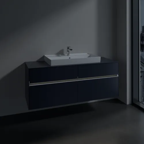 Bild von VILLEROY BOCH Collaro Waschbeckenunterschrank, mit Beleuchtung, 4 Auszüge, 1400 x 548 x 500 mm, Marine Blue / Marine Blue #C088B0VQ