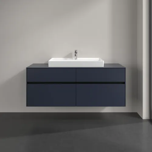 Bild von VILLEROY BOCH Collaro Waschbeckenunterschrank, mit Beleuchtung, 4 Auszüge, 1400 x 548 x 500 mm, Marine Blue / Marine Blue #C088B0VQ