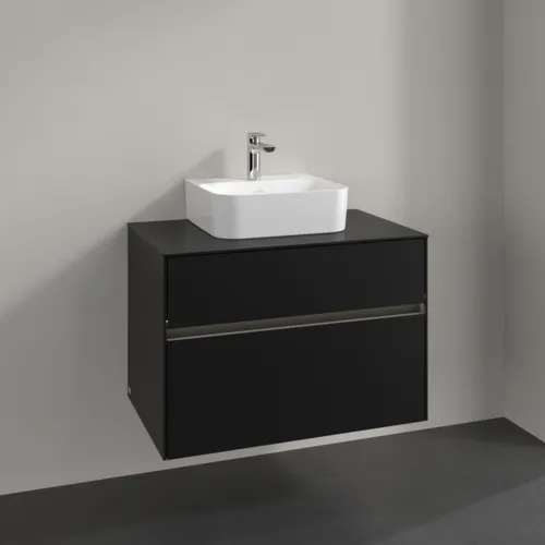 Bild von VILLEROY BOCH Collaro Waschbeckenunterschrank, mit Beleuchtung, 2 Auszüge, 800 x 548 x 500 mm, Volcano Black / Volcano Black #C093B0VL