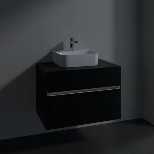 Bild von VILLEROY BOCH Collaro Waschbeckenunterschrank, mit Beleuchtung, 2 Auszüge, 800 x 548 x 500 mm, Volcano Black / Volcano Black #C093B0VL
