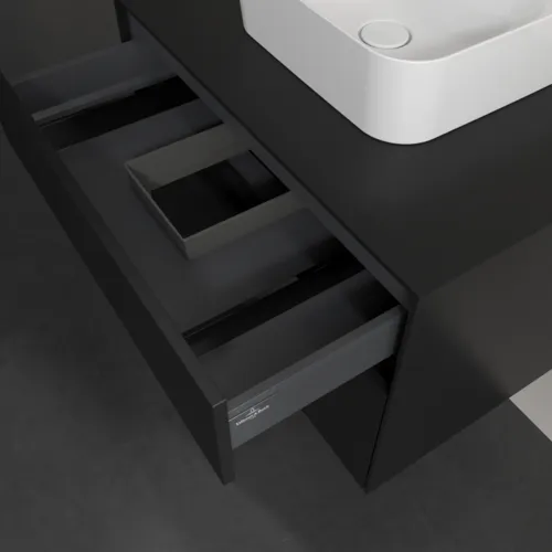 Bild von VILLEROY BOCH Collaro Waschbeckenunterschrank, mit Beleuchtung, 2 Auszüge, 800 x 548 x 500 mm, Volcano Black / Volcano Black #C093B0VL