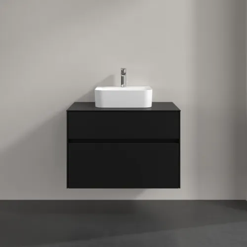 Bild von VILLEROY BOCH Collaro Waschbeckenunterschrank, mit Beleuchtung, 2 Auszüge, 800 x 548 x 500 mm, Volcano Black / Volcano Black #C093B0VL